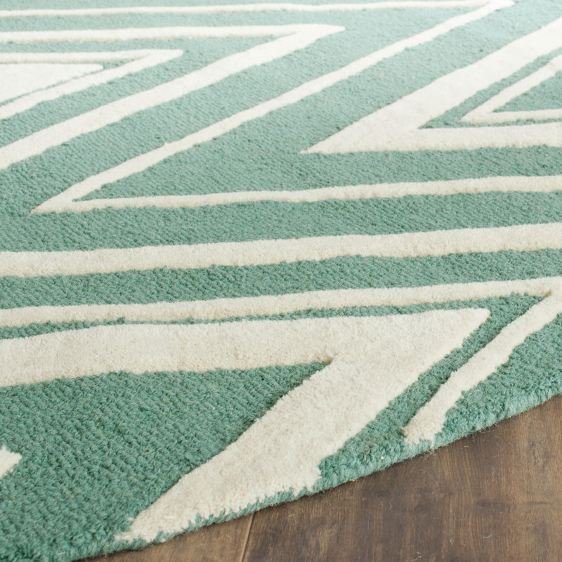 Tapis en laine touffeté à la main Sanyla, Rond 6 pi