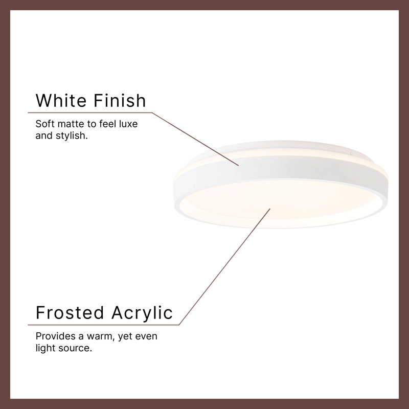 Beanie 15-in White dimmable LED Flush Mount, 16-in, White