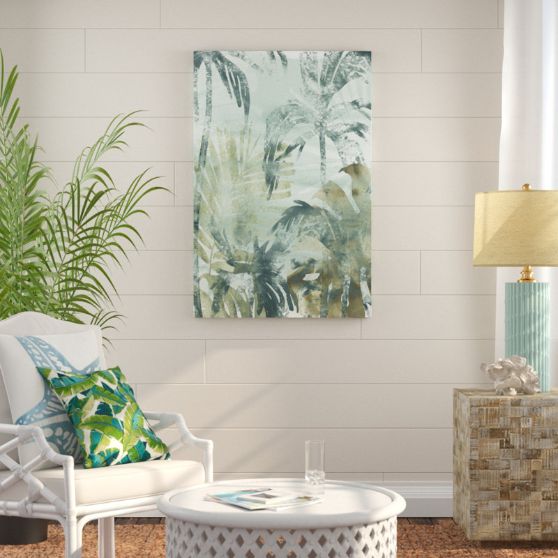 Palm Island II by June Erica Vess - Painting Print, 122cm H x 81cm W, Black Floater Frame