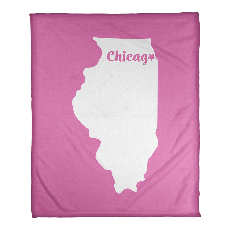 Couverture pour polaire home illinois, 60 po x 80 po, Rose