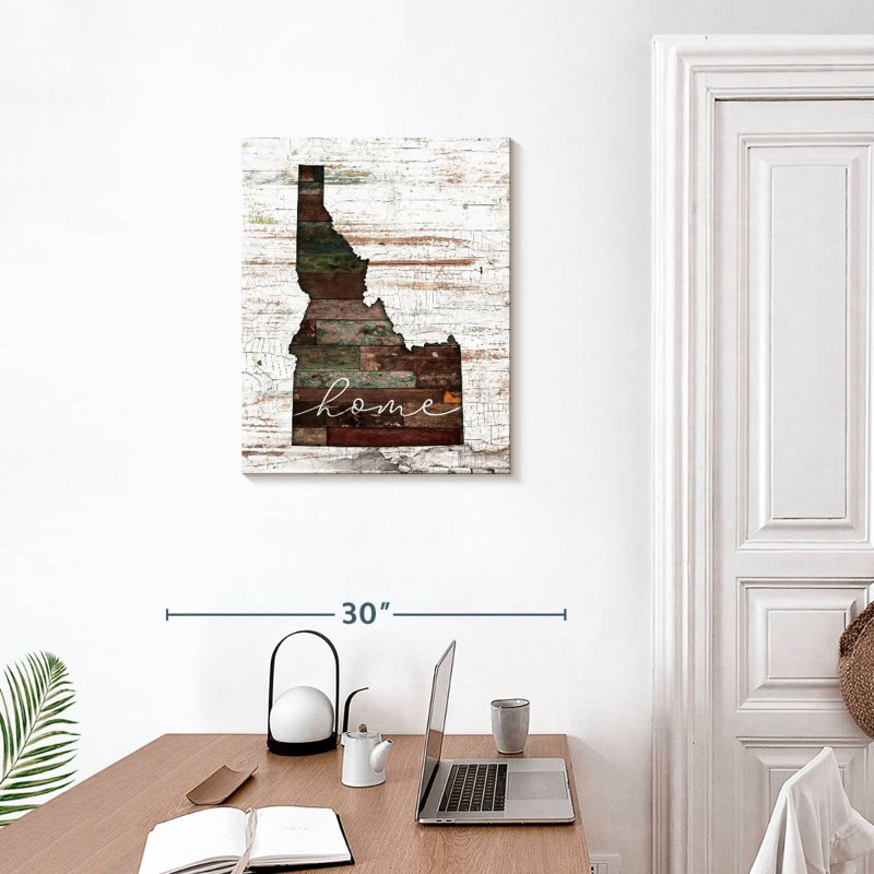 «Idaho Home Map» sur impression sur toile, H 25 po x l 20 po x P 1,25 po