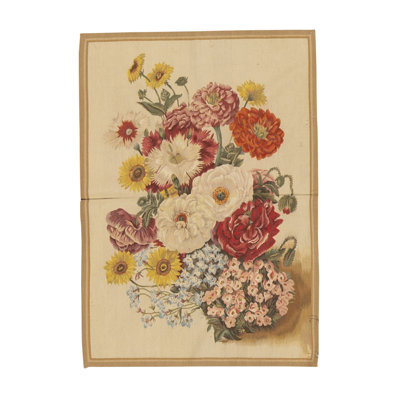 Floral Handmade Handwoven Wool Cream/Red/Yellow Area Rug