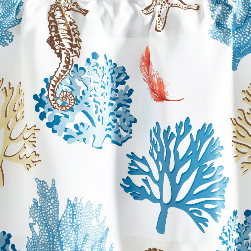 Lush Decor Coastal Reef Feather Single Window Valance