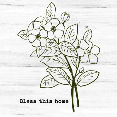" Bless Home Flower Sketch "