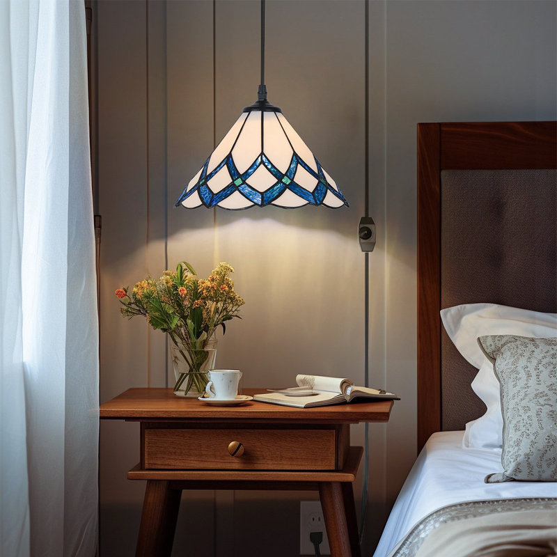 1 - Light7 inch hanging pendant plug in Pendant, Light Green