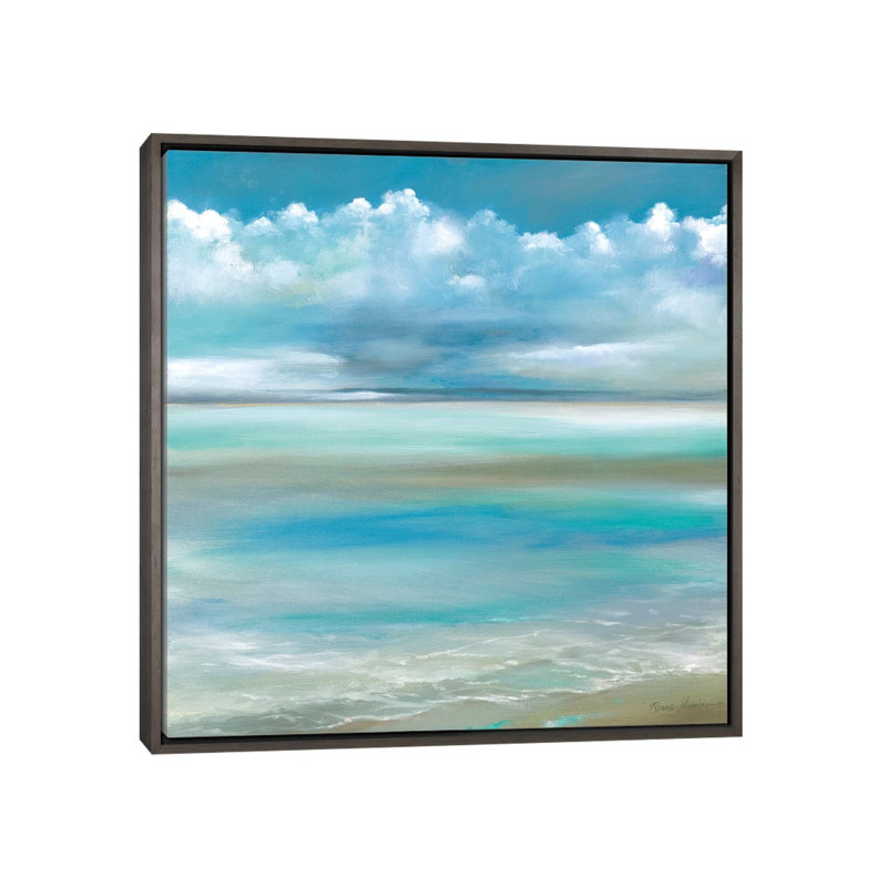 Tranquility by the Sea II par Ruane Manning - reproduction d'art, H 18 po x l 18 po x 1,5 po, Toile avec cadre gris