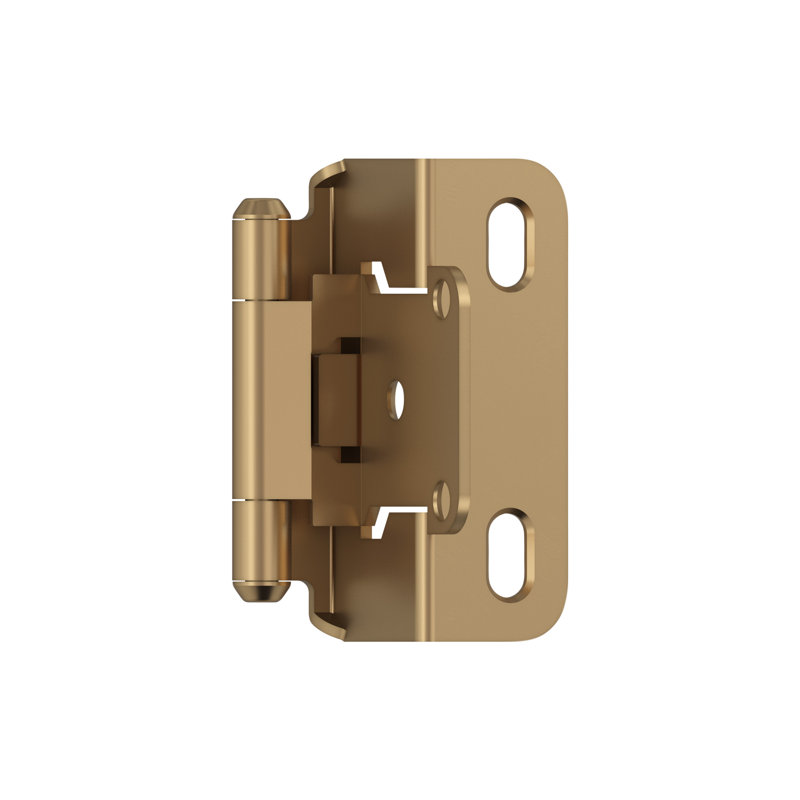 1/2 inch (13mm) Overlay Self Closing Partial Wrap Champagne Bronze Cabinet Hinge - 1 Pair, Champagne Bronze