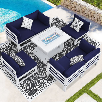 Rosati 7 Piece Complete Patio Set with Cushions
