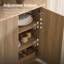 Buffets cannelés avec plateau en faux marbre, meuble télé 68,8 po-1714056437