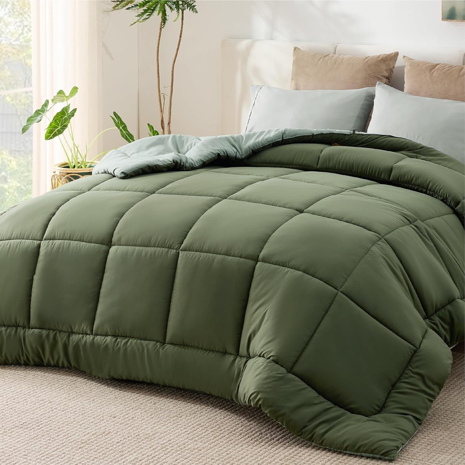 Bedsure Quilted Reversible Down Alternative Duvet Insert 260GSM ...