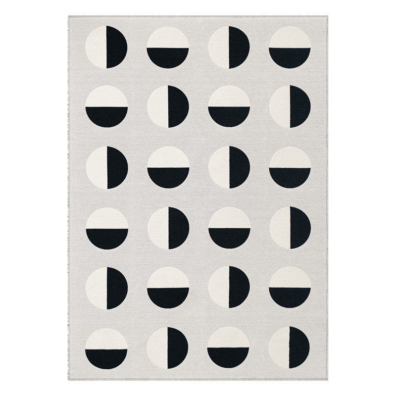 Tapis lavable en jacquard demi-cercle Modern, Rectangulaire 8 pi x 10 pi