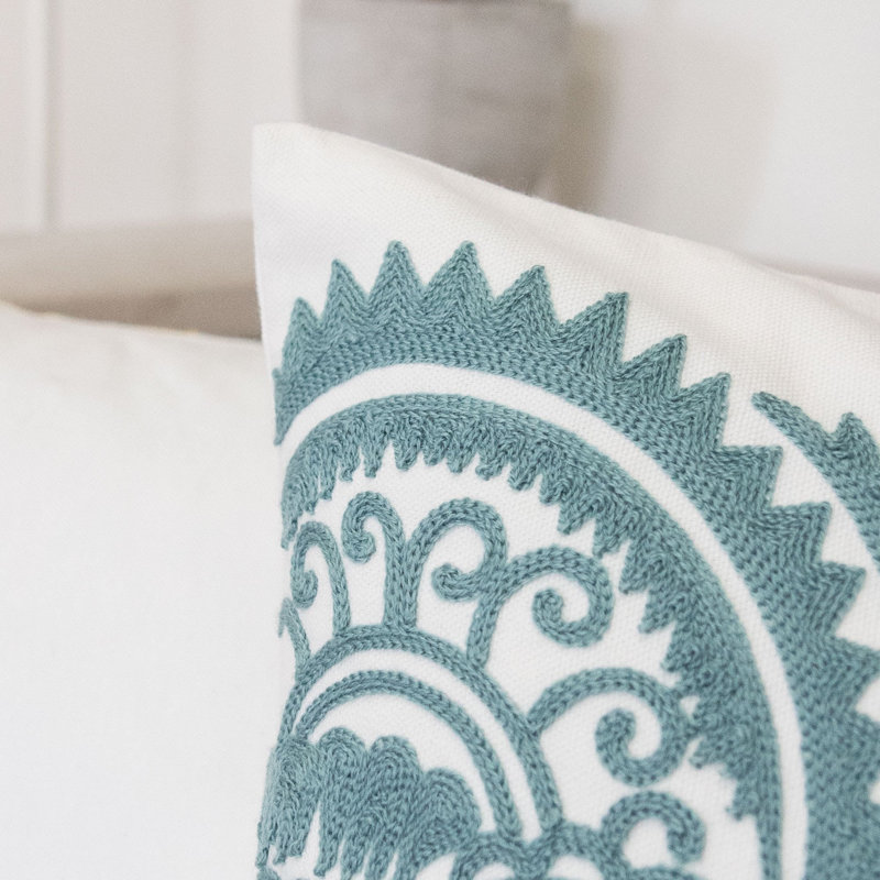  Indoor/Outdoor Cotton Throw Pillow, Teal