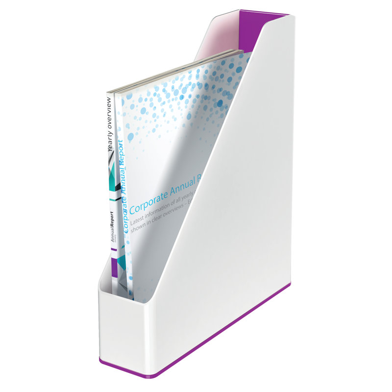 Free Standing Magazine Rack, White/Purple