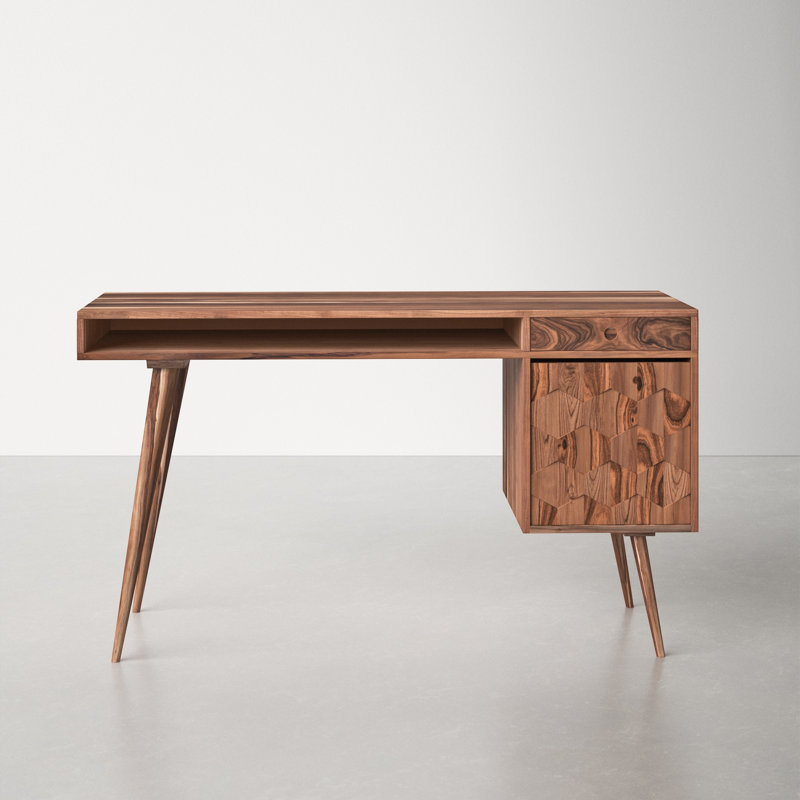 Alice 53.5" Solid Wood Rectangular Writing Desk, Natural