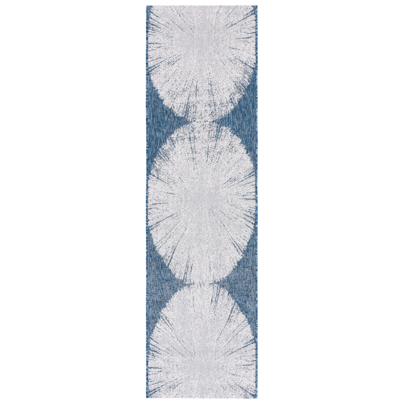 Tapis d'intérieur / extérieur Courtyard Performance Abstract, Tapis de couloir 2 pi 3 po x 8 pi