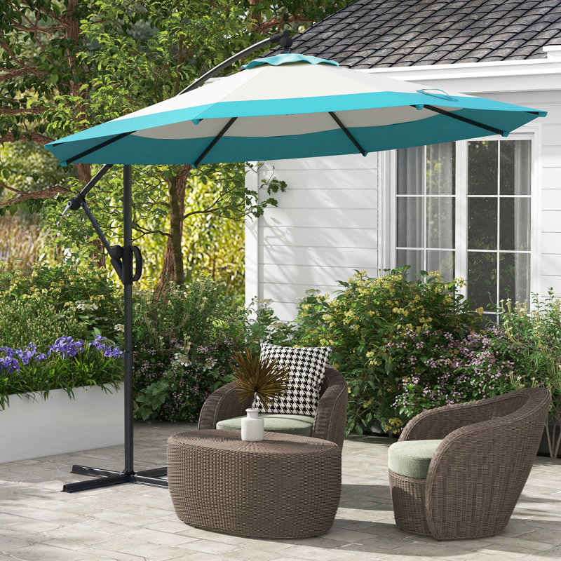 Parasol en porte-à-faux 115,4 po Peyter, Bleu