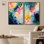 Ensemble d'impressions sur toile « Rainbow Dots » – Ensemble d'art abstrait moderne par Art Remedy, cadre noir, 10 x 15