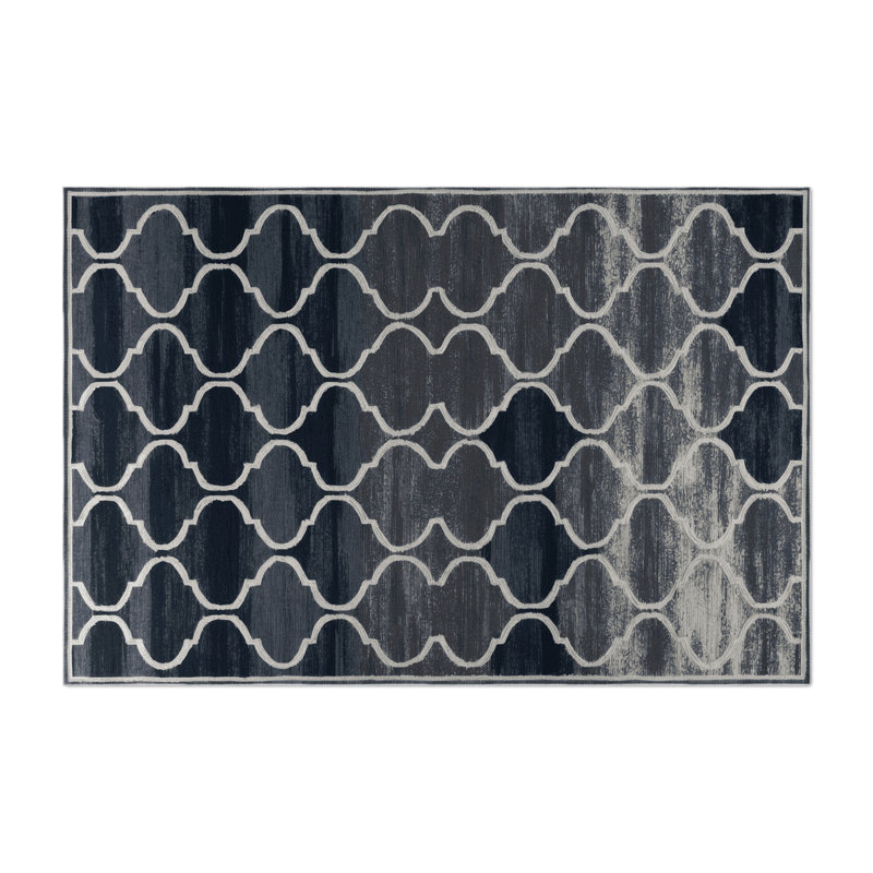 Tapis gris intérieur et extérieur Trellis, Rectangulaire 2 pi x 3 pi