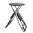 57.5X23.6X39.8" Black Stowable Side Table And Two Seats