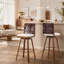 Tabouret de bar pivotant d'intérieur Sibyl avec structure en métal, revêtement et rotation à 360°, lot de 2