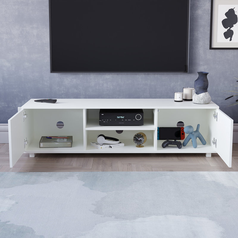 Muskoka TV Stand for TVs, White, 38 cm H x 120 cm W x 40 cm D