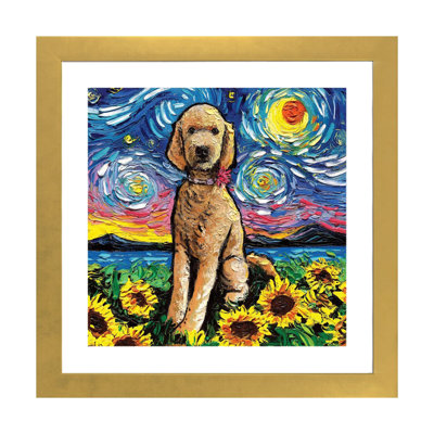 " Goldendoodle Night II " Oil Painting