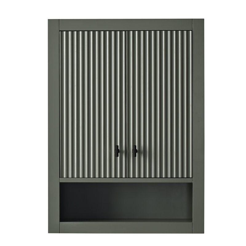 Wall Bathroom Shelves, Vintage Green, Matte Black