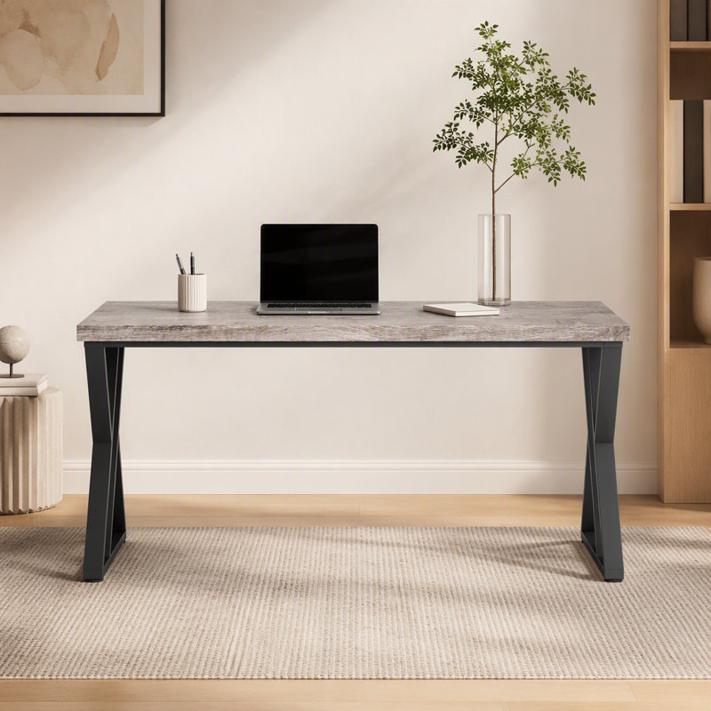 Heavy-Duty Computer Desk, 55" Simple Study Desk Writing Table