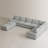 Oversized U Shaped Modular Corner Sectional Sofa With Storage Ottoman-520365788
