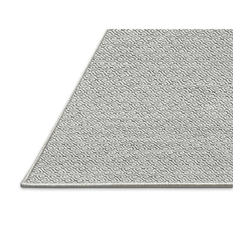 Gris contemporain/Tapis décoratif noir, Rectangle 8 pi x 10 pi