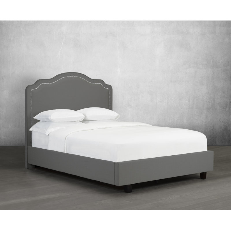 Lit plateforme avec rangement rembourré Stoneburner, Très grand, Lin - denim
