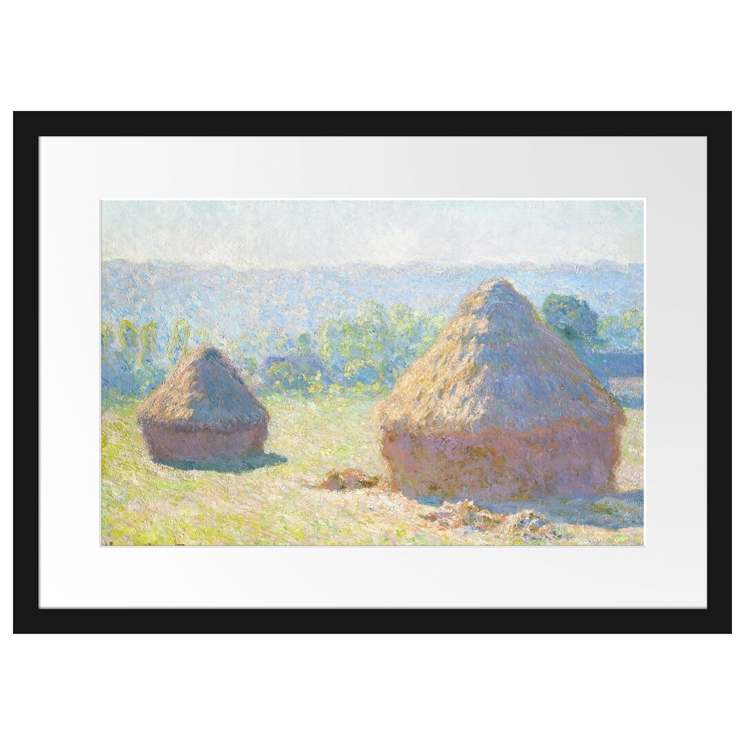 Gerahmter Kunstdruck Haystack Summer End von Claude Monet