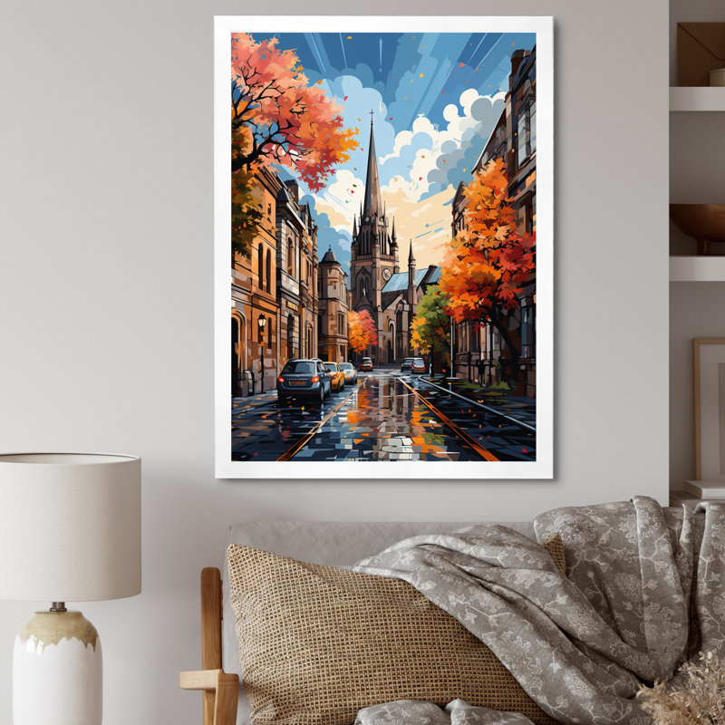 «Limose City Dublin Popart I», reproduction sur toile, H 32 po x l 16 po x P 1 po, Cadre photo blanc