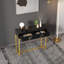 Console moderne 38 "avec tiroirs à rayures et base dorée-1834296208