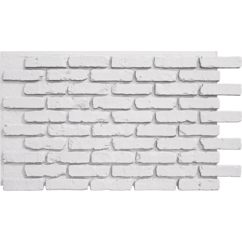 Panneau de fausses briques vieillies EverStone, l 46 7/8 po x H 27 po x P 1 1/4 po, couleur Whitestone, Pierre blanche