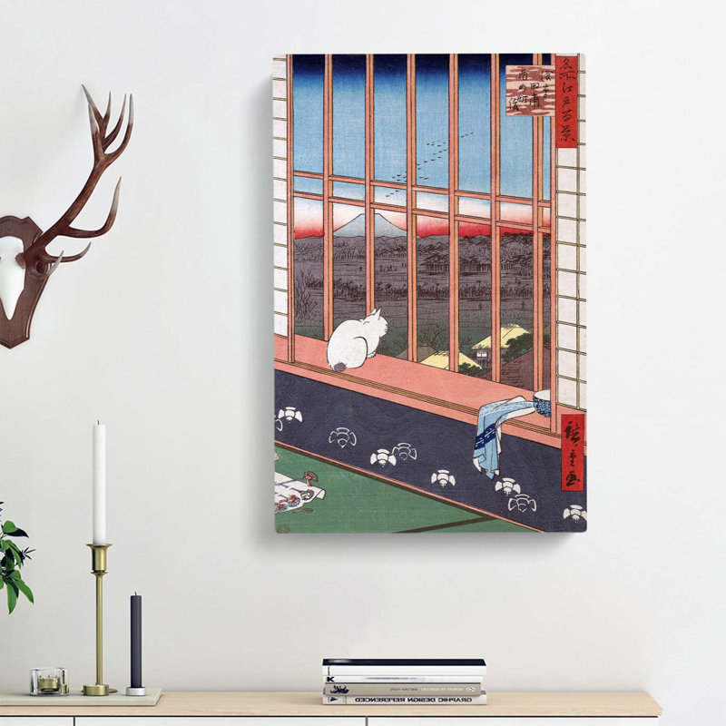 Cat At The Window by Utagawa Hiroshige - Wrapped Canvas Painting, 50cm H x 35cm W x 3cm D