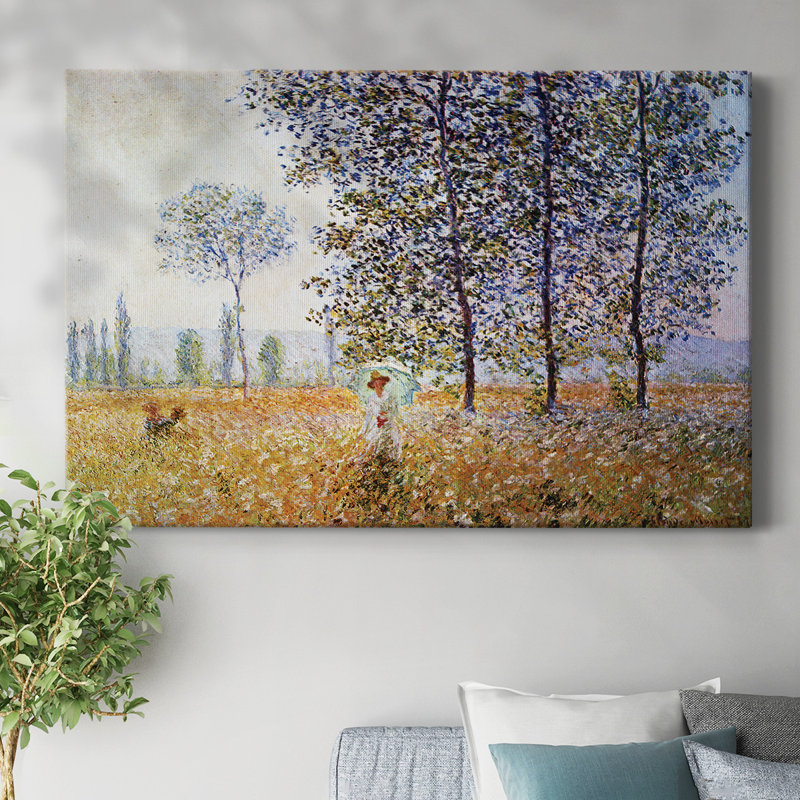 Peupliers dans la lumière du soleil par Monet-Gallery, toile tendue, H 40 po x l 60 po
