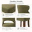 Ensemble de 2 chaises de salle à manger rembourrées en lin vert olive, chaises d'appoint modernes sans accoudoirs avec pieds en bois-496374999