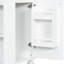 Meuble-lavabo blanc 24 po avec lavabo en céramique lisse, cadre, porte à fermeture en douceur, rangement latéral ouvert, étagère à 2 niveaux, quincaillerie élégante en bois massif rétro classique, espace sous l'évier, trop-plein de finition