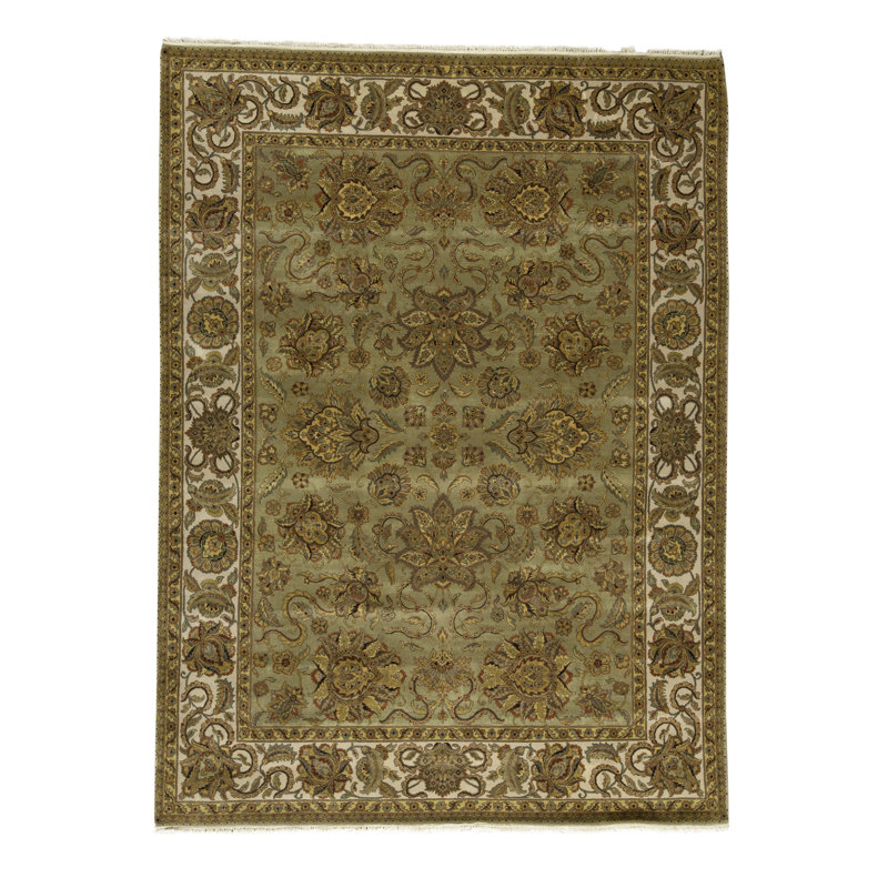 Wool Oriental Area Rug in Dark Gray