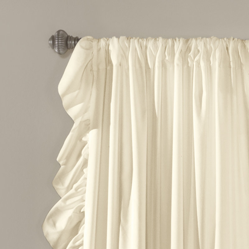 Reyna Semi Sheer Curtain Single Panel, 54" W x 63" L, Dark Ivory