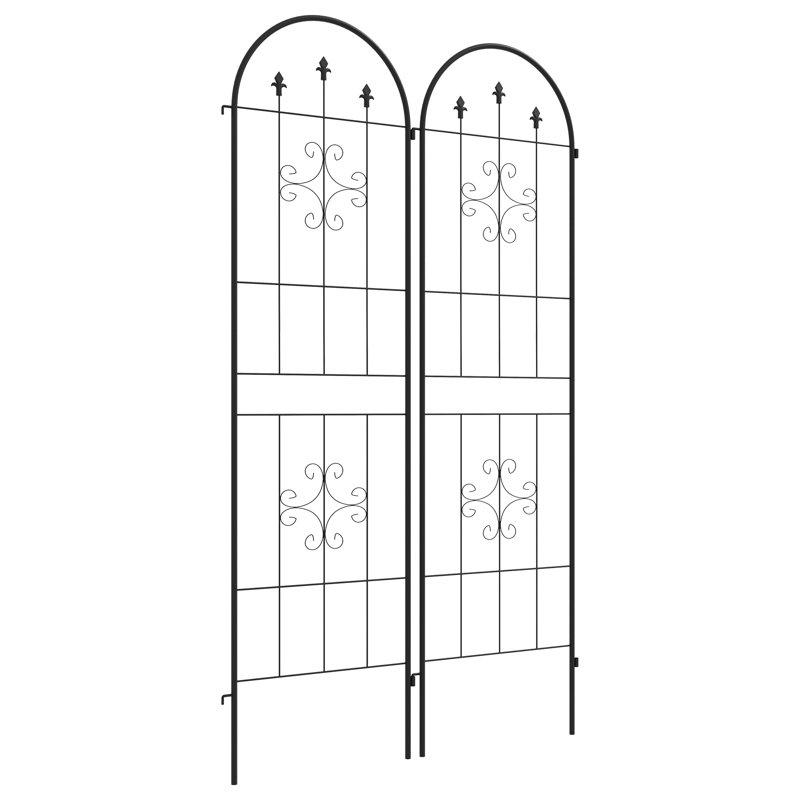 Almine Set of 2 Metal Garden Trellis for Climbing Plants, 50 x 180cm