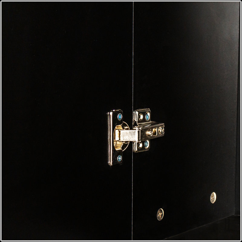 Armoire autoportante avec tablettes réglables et deux portes, Noir, noir, noir, noir