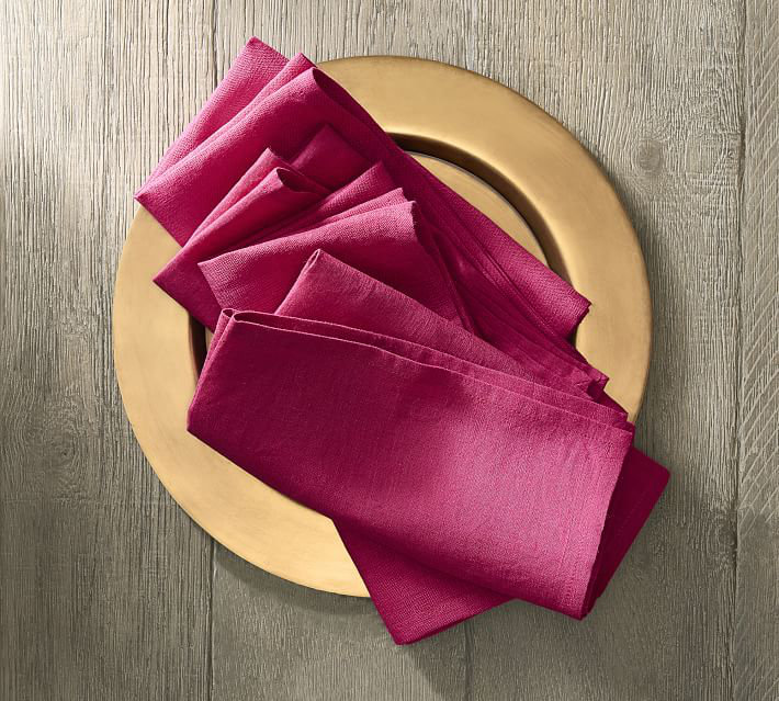 Linen Square Napkins, Nude Peach