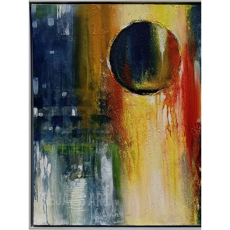 Art abstrait avec cadre noir | Acrylique sur toile | Par Tejal Modi