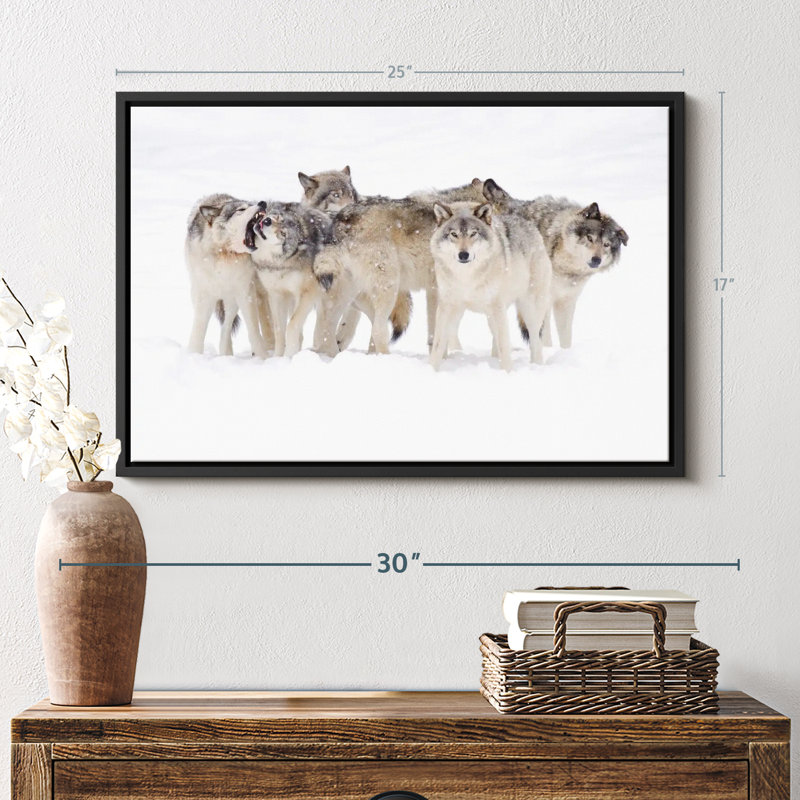 " Timber Wolf Pack Wall Art ", 17" H x 25" W