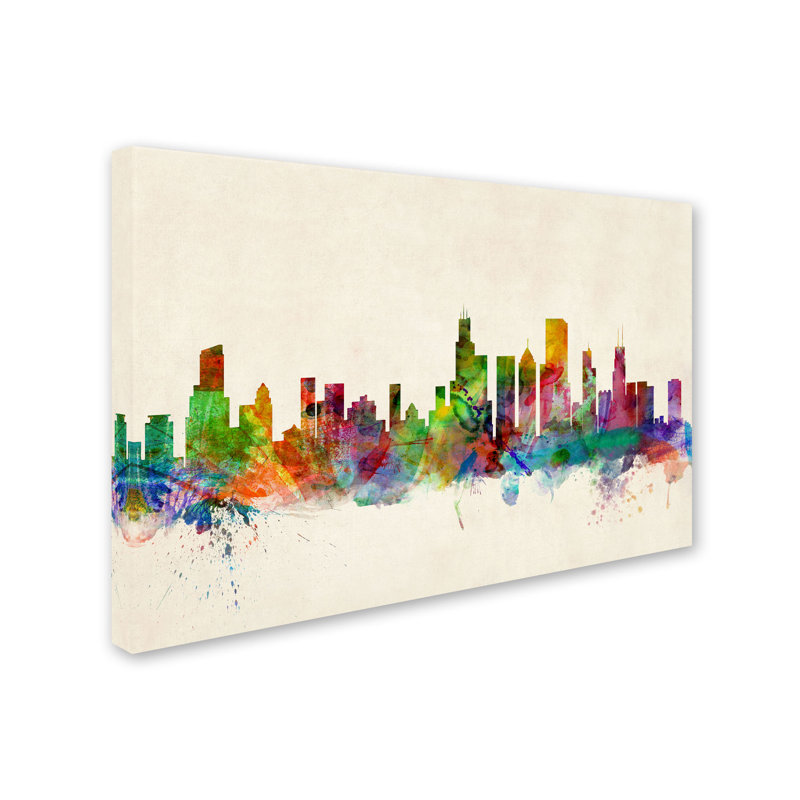 Chicago, illinois, reproduction d’art sur toile tendue, H 16 po x l 24 po x P 2 po