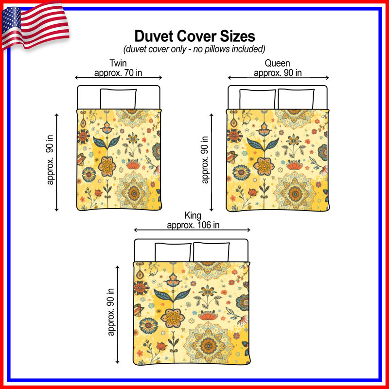 Mandala Floral Pattern Duvet Covers, Twin