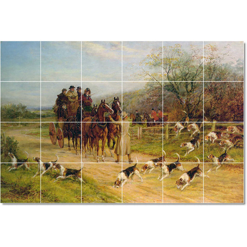Carrelage mural décoratif en céramique 72 po x 48 po 12 po x 12 po, Heyy Hardy Horse W22487