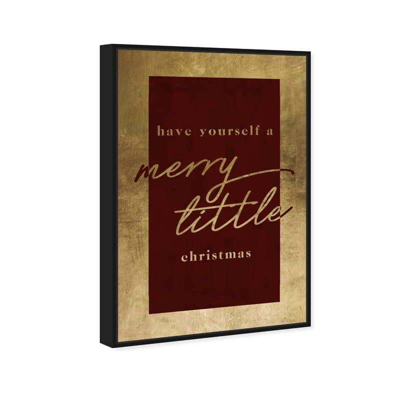 A Merry Little Christmas - reproduction d'art textuel sur toile, H 54 po x l 36 po, Cadre flottant noir